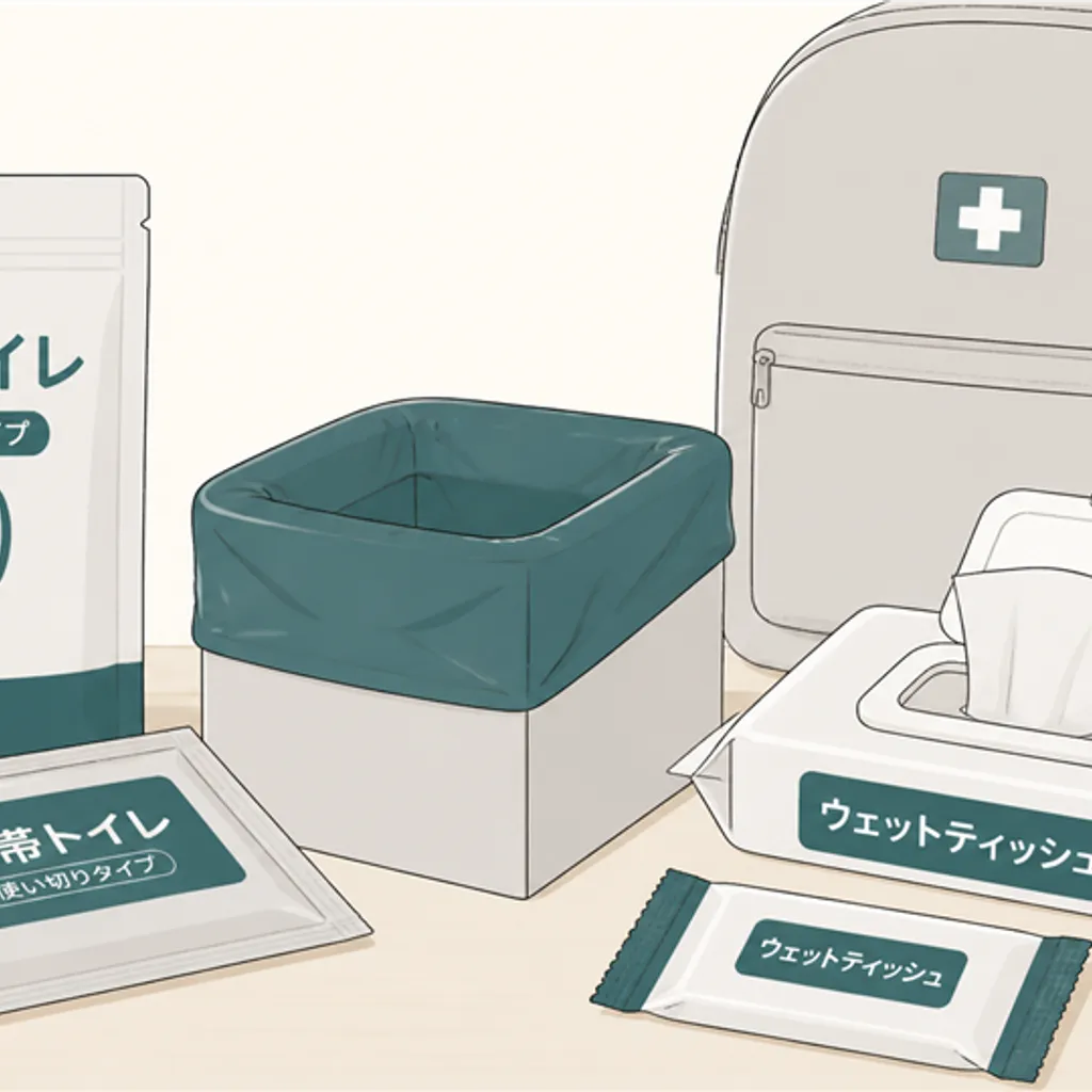 携帯トイレやウェットティッシュなど衛生用品一式