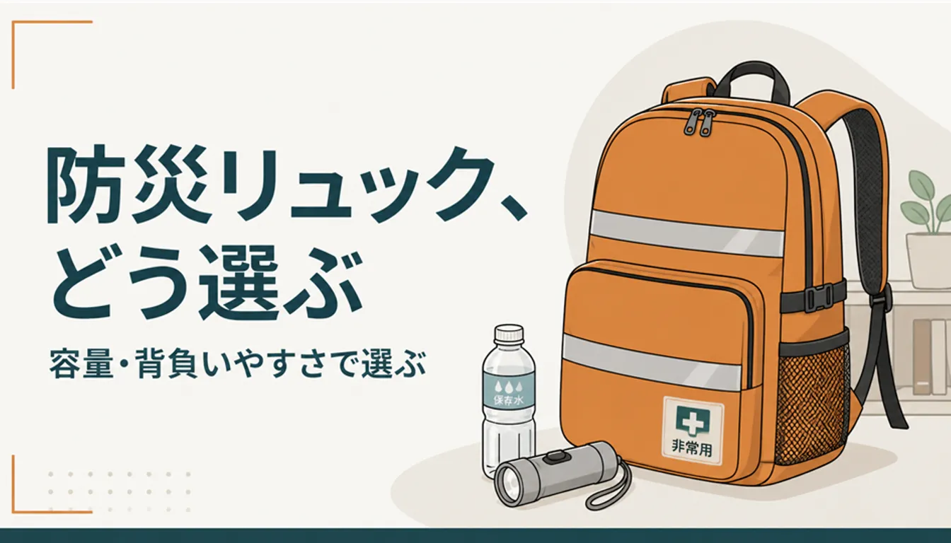 反射材のついたオレンジ色の防災リュック