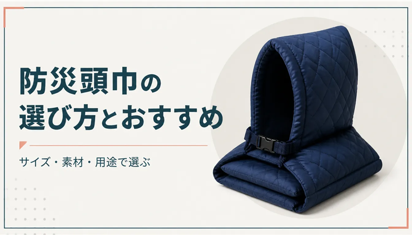 あごひも付きのキルティング防災頭巾をたたんだところ