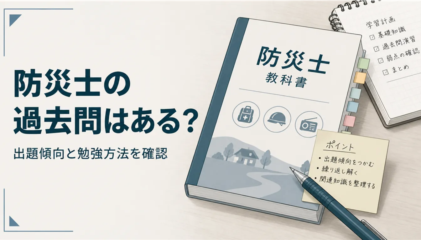付箋を貼った防災士の教本とシャープペンシル