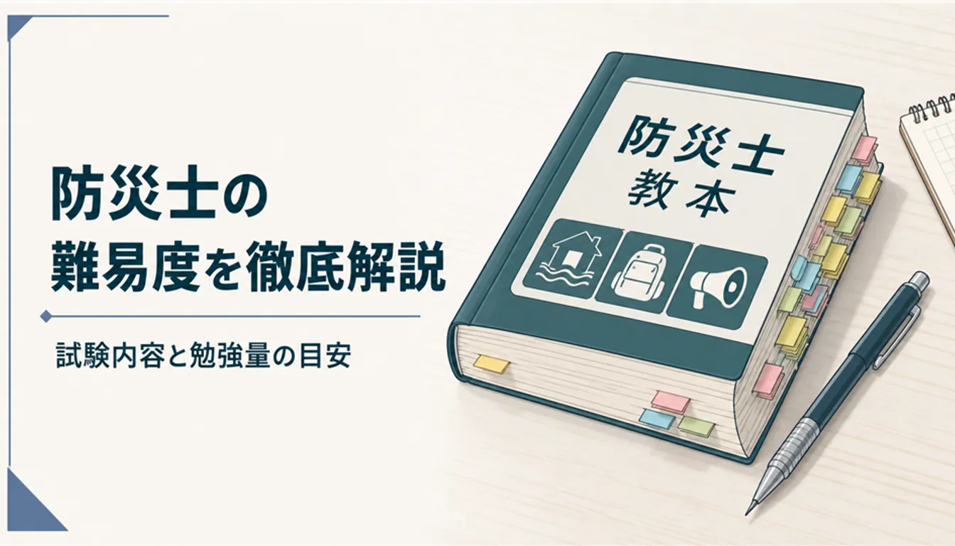 付箋を貼った防災士教本とシャープペンシル