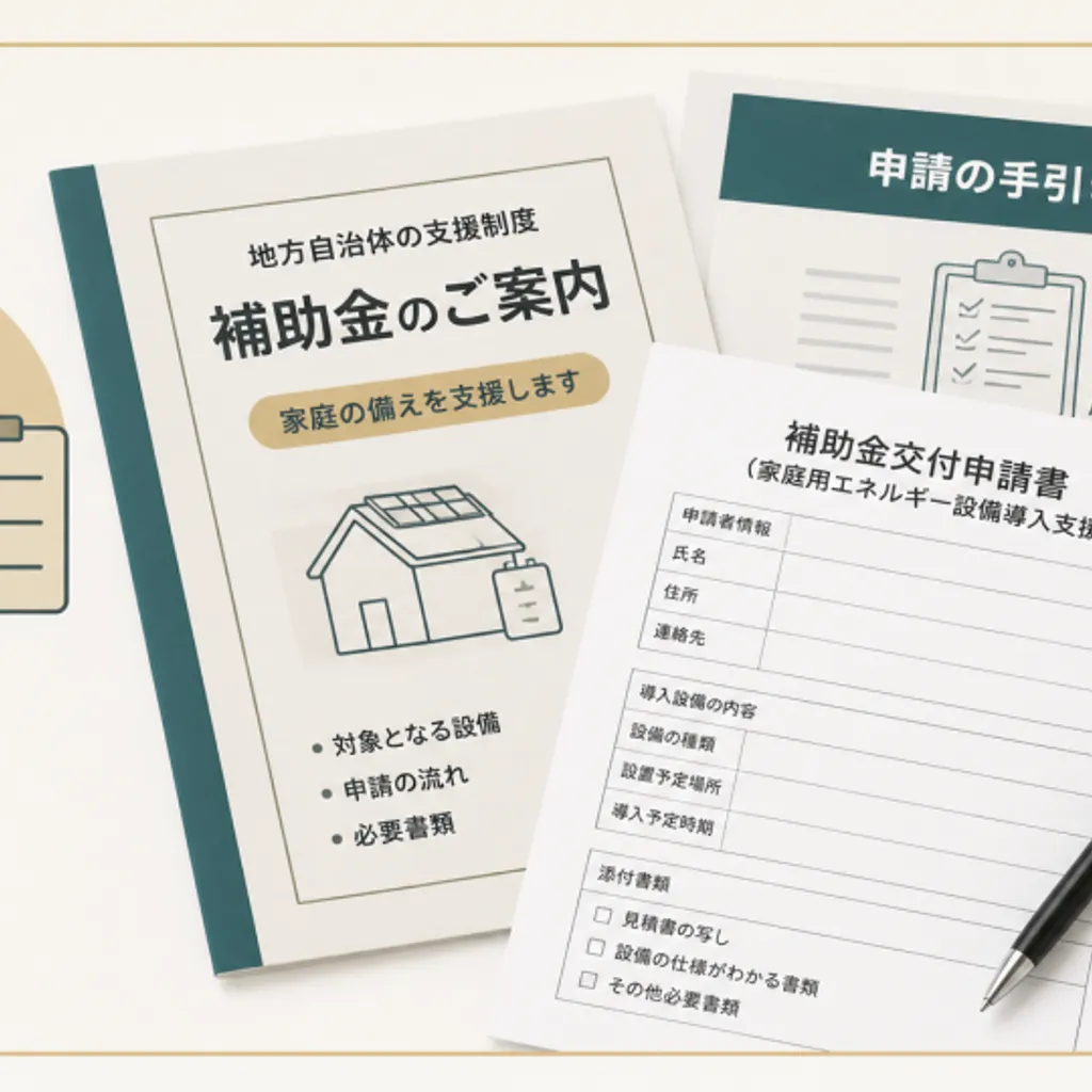 自治体の補助金要綱と申請書類を並べたところ