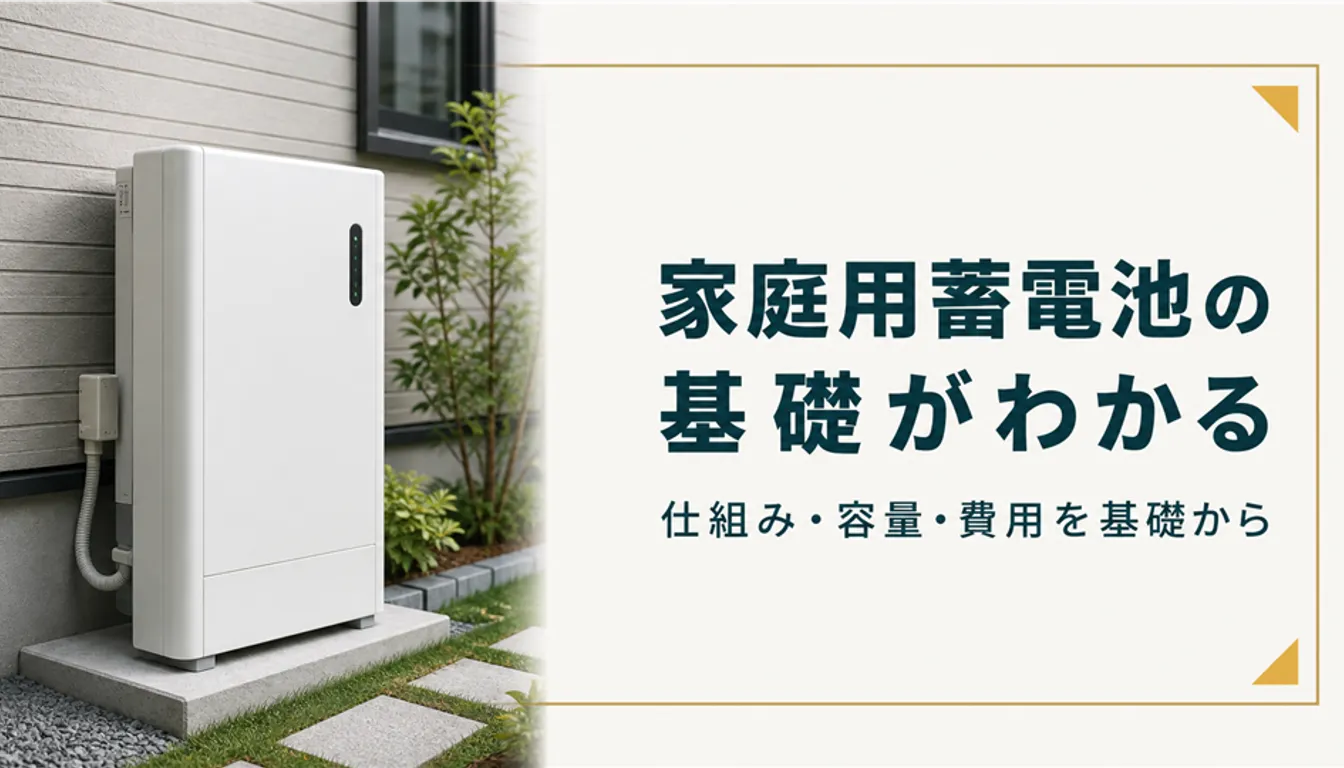 住宅の外壁横に設置された白い家庭用蓄電池