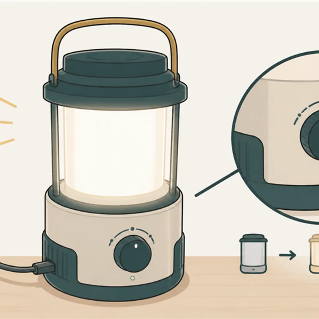 明るさを調節できる充電式のLEDランタン
