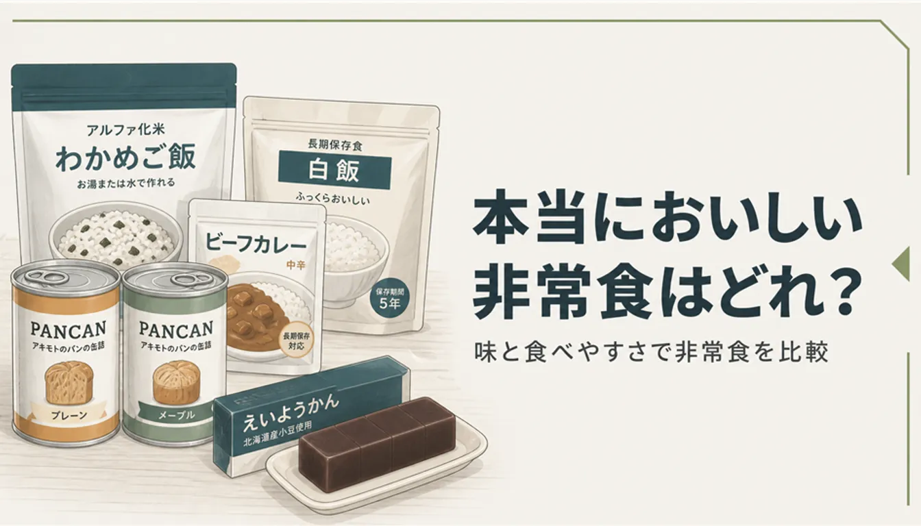 アルファ米や缶詰パンなど非常食の詰め合わせ