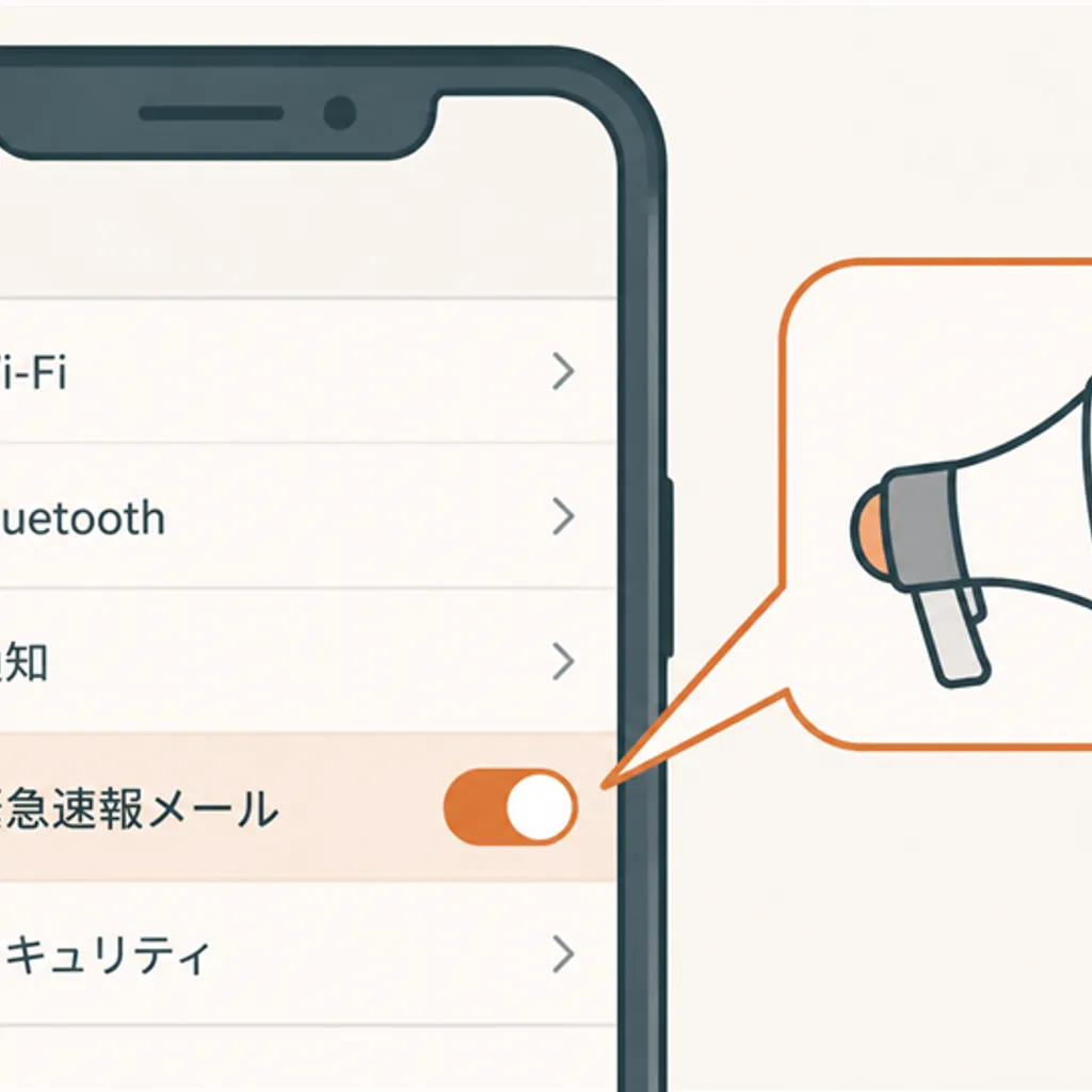 緊急速報の通知をオンに設定したスマホの設定画面