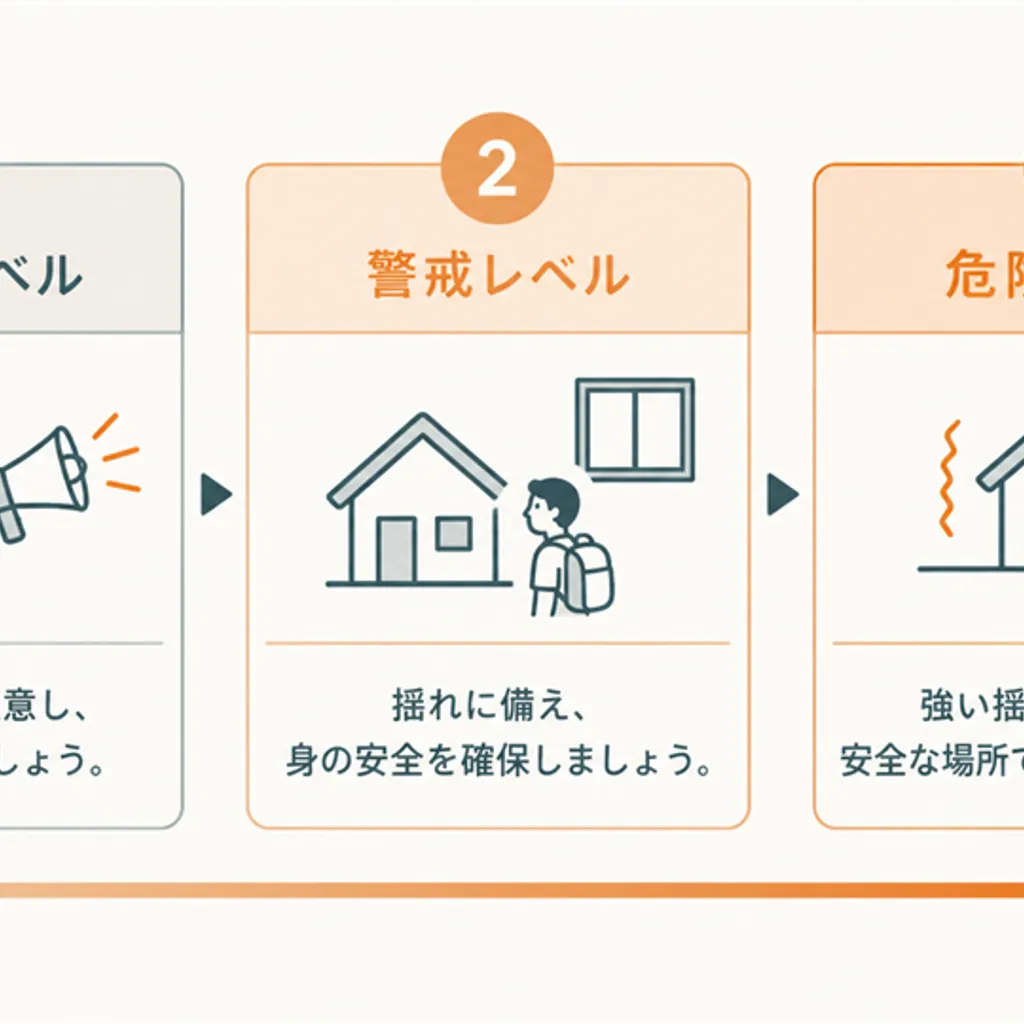 臨時情報の3段階を示したシンプルな図
