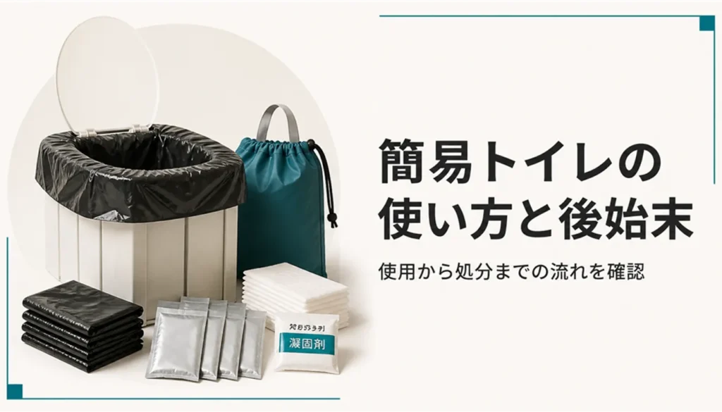 家庭用に備えた簡易トイレ一式