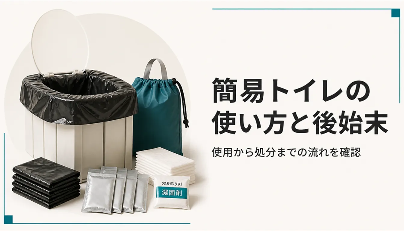 家庭用に備えた簡易トイレ一式