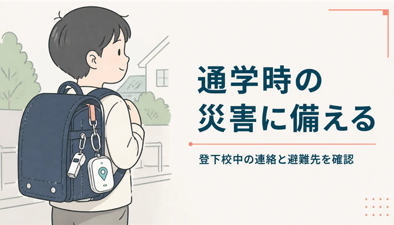 ホイッスルとGPS端末をつけた通学用ランドセル