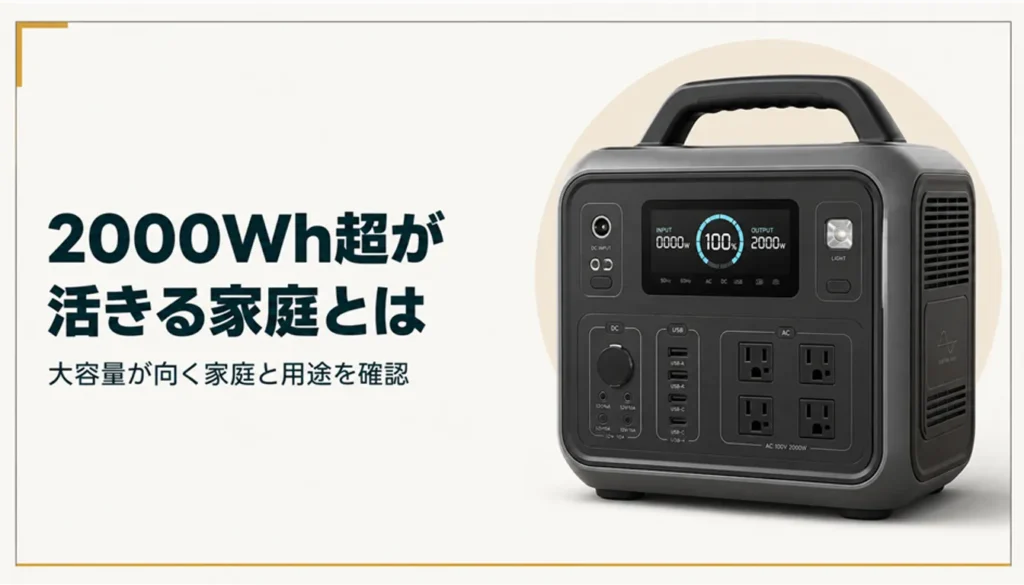 液晶パネル付きの大容量ポータブル電源本体