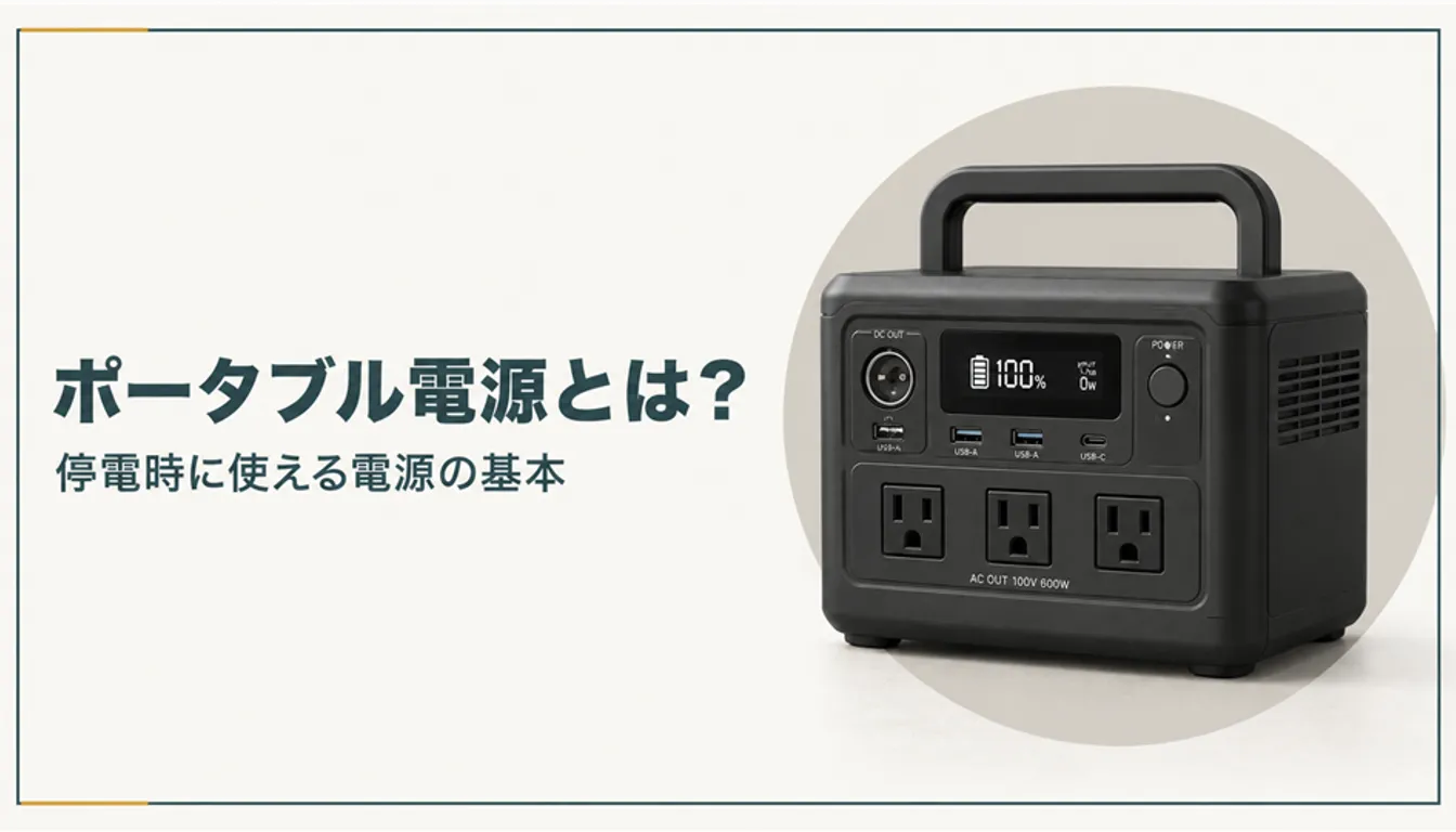 取っ手とコンセントが付いた家庭用ポータブル電源