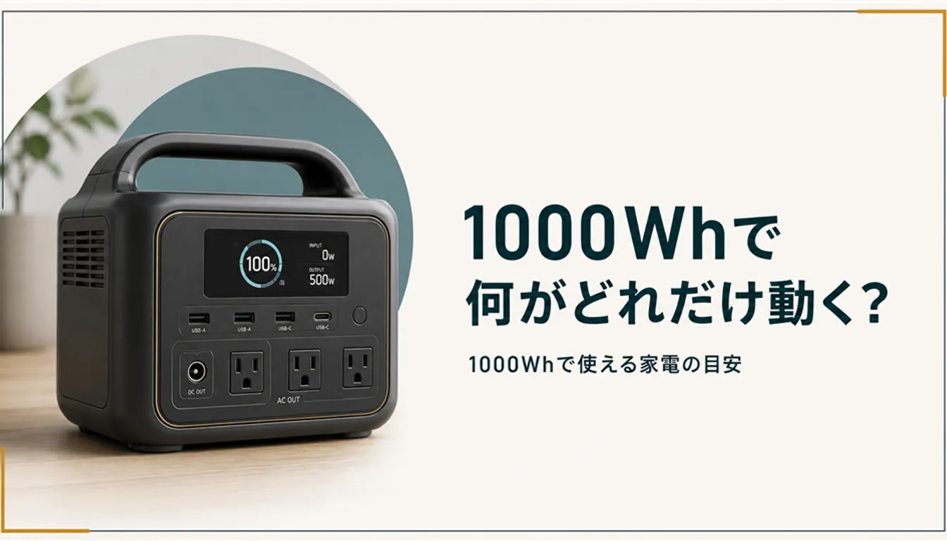 残量表示が光るポータブル電源本体