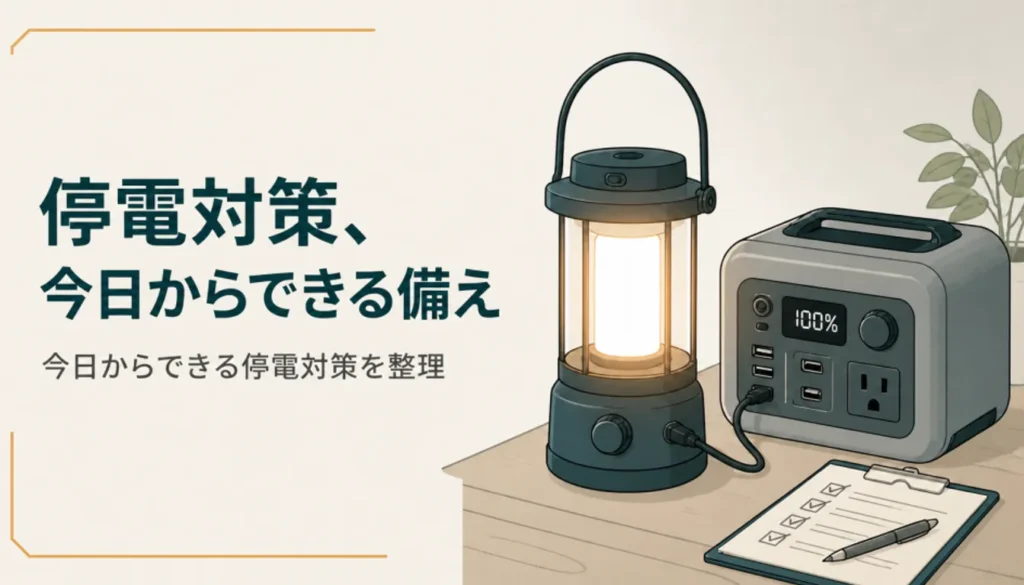 停電時に使うLEDランタンとポータブル電源