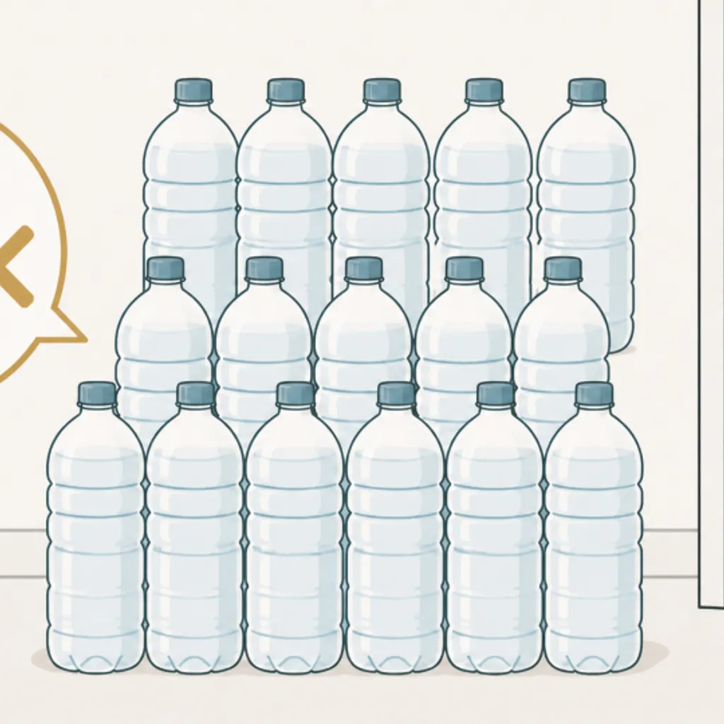 家庭で備蓄する飲料水のペットボトル